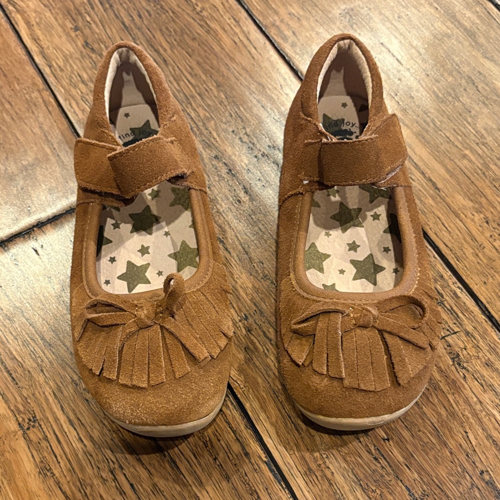 Livie & Luca Tan Moccasins with Fringe and Bow